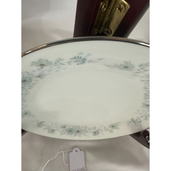 Noritake Porcelain China 6716 INVERNESS Platinum Vintage Japan Blue BREAD PLATE - Picture 6 of 11